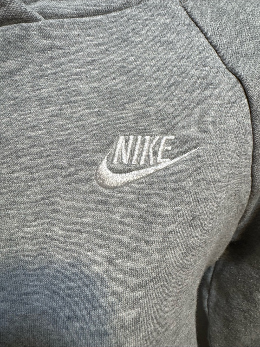Nike Women’s Light Gray Pullover Hoodie with White Logo - Picture 3 of 5